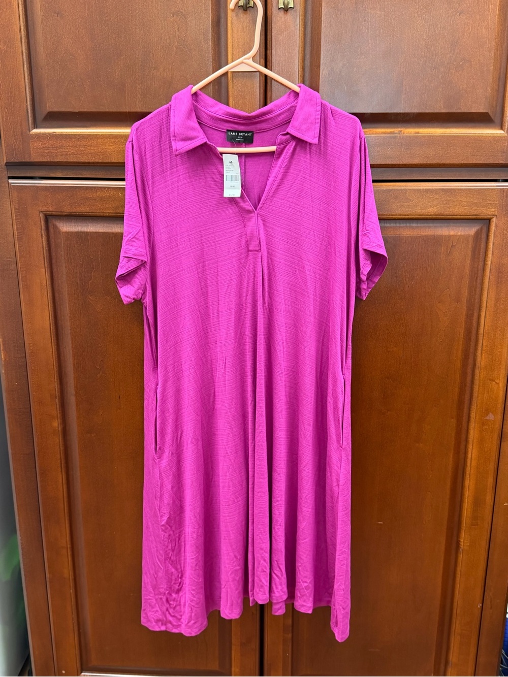Lane Bryant Bright Magenta Polo Swing Dress